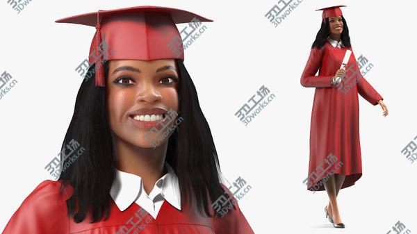 images/goods_img/20210312/Light Skin Graduation Gown Woman Rigged 3D model/2.jpg
